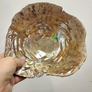 coupelle en grès porcelaine cuisson raku émail nacré or