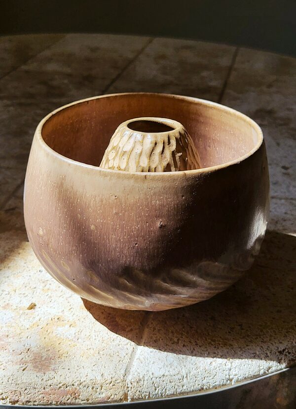 Chawan bol à matcha et chasenoki support à chasen fouet bambou pourpre clair vintage lilac