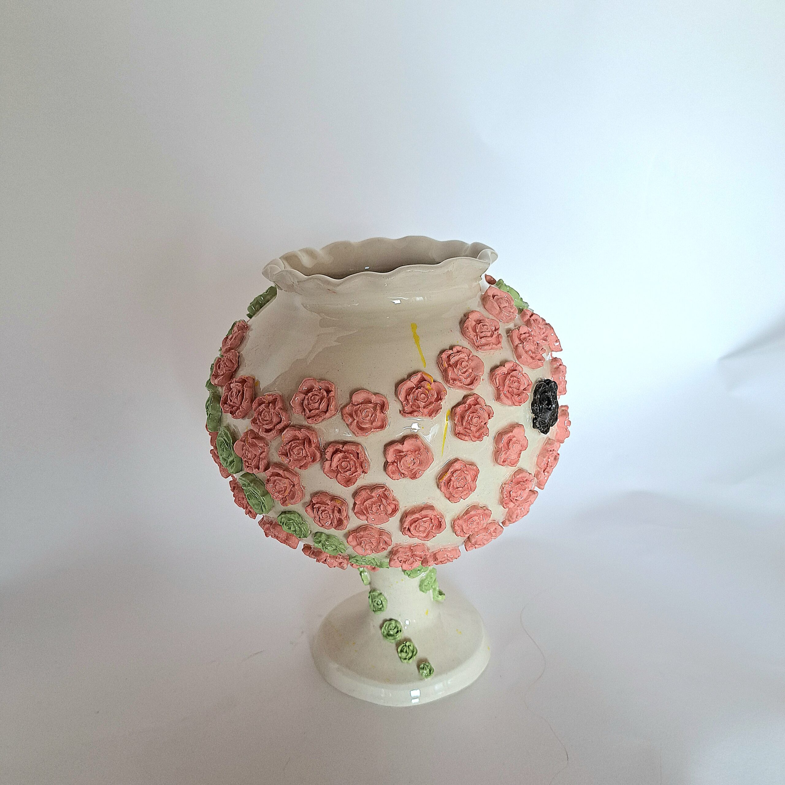 Vase baroque à fleurs roses grand modèle – Image 3