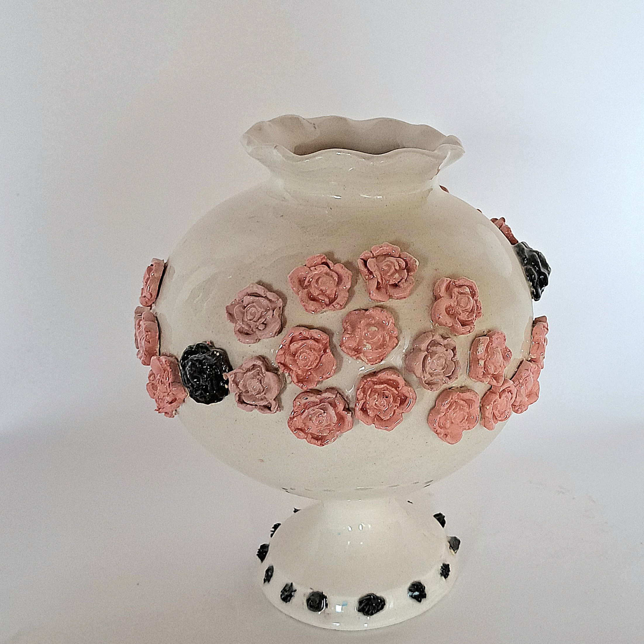 Vase baroque à fleurs roses petit modèle – Image 3